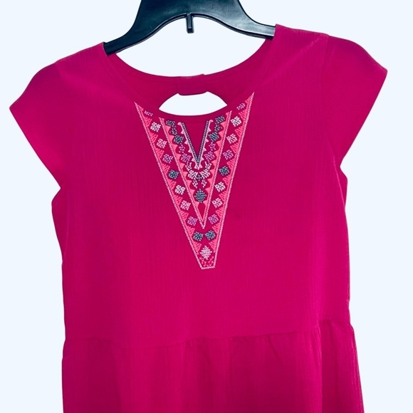 Wonder nation Pink Embroidered Girls Dress size XL 14-16 - Picture 3 of 8